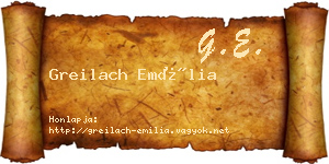 Greilach Emília névjegykártya